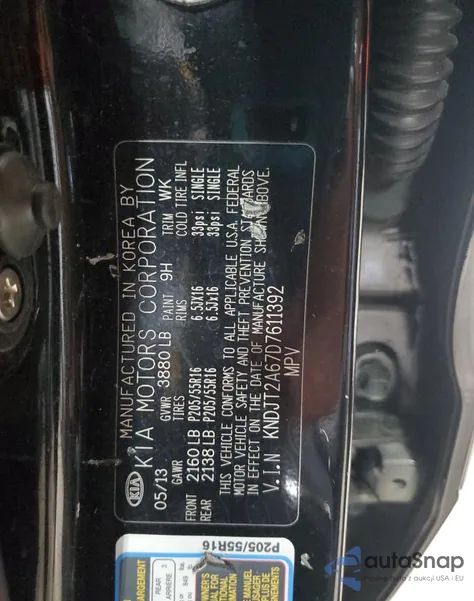 2013 Kia Soul + z USA, uszkodzony, nr VIN KNDJT2A67D7611392